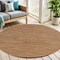 Homeroots 4' Rust And Beige Round Abstract Indoor Outdoor Area Rug 573834 - alternate 7