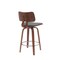 Homeroots 26" Gray And Wood Brown Faux Leather Swivel Low Back Counter Height Bar Chair 534430 - alternate 4