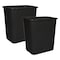 Storex 7 Gallon Waste Basket, Black, 2PK 00710U06C - alternate 1
