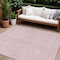 Homeroots 9' X 12' Pink And Silver Geometric Washable Indoor Outdoor Area Rug 594495 - alternate 1