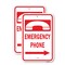 Signmission Emergency Phone W/ Right Arrow Sign, 18'' X 24'' 2 Signs, Heavy Gauge Aluminum, 2PK A-1824-2PACK-25321 - alternate 1