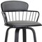 Homeroots 26" Gray And Black Faux Leather Swivel Low Back Counter Height Bar Chair 534440 - alternate 4