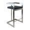 Homeroots 26" Black and Silver Faux Leather and Metal Low Back Counter Height Bar Chair 555099 - alternate 2