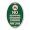 Signmission No Stopping Standing Fire Lane with Graphic, 12 In X 18 In Architectural Oval, Heavy Gauge Aluminum A-OV-G-1218-23573 - alternate 1
