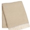 Homeroots 55" X 70" Stone Cotton Blend Woven Plush Throw Blanket with Fringe 632931 - alternate 3