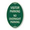 Signmission Visitor Parking No Overnight Parking, 12 Inch X 18 Inch Architectural Oval, Heavy Gauge Aluminum A-OV-G-1218-22731 - alternate 1