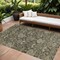 Homeroots 5' X 8' Charcoal And Beige Damask Washable Indoor Outdoor Area Rug 603378 - alternate 1