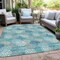 Homeroots 9' X 12' Teal Blue Gray And Ivory Polka Dot Washable Indoor Outdoor Area Rug 594290 - alternate 6