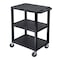 Luxor Utility Cart with Lipped Plastic Shelves, Thermoplastic Resin, 300 lb Load Capacity, 3 Shelves WT34S - alternate 10