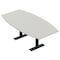 Skutchi Designs 6 Person Conference Table With Power Unit | 6' Boat Table | Harmony Series HAR-BOT-48X72-T.BK-U779-NA - alternate 1