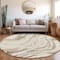 Homeroots 8' Ivory Beige And Brown Round Abstract Washable Indoor Outdoor Area Rug 600236 - alternate 4
