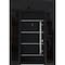Vdomdoors Steel Door Deux 6083 Black Enamel 2 Sidelight and Transom Window Sidelite Stainless Inserts Entry D DEUX6083EXD-BLK-W12+36+12 x H80+16-LH-I - alternate 1