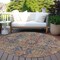 Homeroots 8' Red Orange And Blue Round Oriental Washable Indoor Outdoor Area Rug 563840 - alternate 4