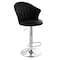 Elama 2 Piece Shell Back Faux Leather Adjustable Bar Stool in Black with Chrome Base ELM-799-21-BLACK - alternate 7