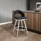 Armen Living Charlotte 26in Swivel Counter Stool in Brushed Stainless Steel and Black Faux Leather LCCHBABSBLK26 - alternate 3