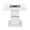 Homeroots 24" White and Silver Glass and Wood Faux Crystal Bling Square Pedestal End Table 560100 - alternate 5