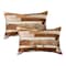 Homeroots Set of Two 12" X 20" Brown and White Patchwork Cowhide Lumbar Throw Pillows, 2PK 544630 - alternate 4