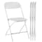 Homeroots Set of Four White Metal Outdoor Folding Stacking Dining Chairs, 4PK 639951 - alternate 1