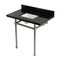 Kingston Brass 36" Black Granite Console Sink with Brass Legs, 8-Inch, 3-Hole, Black Granite/Brushed Nickel KVPK36KBSQ8 - alternate 1