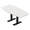 Skutchi Designs 6 Person Conference Table With Power Unit | 6' Boat Table | Harmony Series HAR-BOT-36X72-T.BK-WA7976-NA - alternate 1