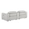 Homeroots 93in Light Gray and Silver Italian Leather Power Reclining Loveseat With Storage 720574 - alternate 7