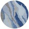 Homeroots 8' Blue Gray And Ivory Round Abstract Washable Indoor Outdoor Area Rug 600956 - alternate 3
