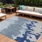 Homeroots 10' X 14' Sky Blue And Denim Blue Abstract Washable Indoor Outdoor Area Rug 613661 - alternate 1