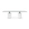 Homeroots 94 X 39 X 30 White Glass Stainless Steel Dining Table 370726 - alternate 1