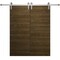 Sartodoors Modern Double Barn Door 48 x 80 inches, Ego 5000 Marble Oak, 13FT Silver Rail Track Set, Solid Pa EGO5000DB-S-DMR-48 - alternate 1