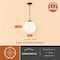 Vaxcel Linden 1-Light Matte Black Mid-Century Modern Globe Pendant Light with Opal Glass Shade P0455 - alternate 7