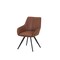 Homeroots Set of Two Brown and Black Faux Leather and Wood Dining Arm Chairs, 2PK 716264 - alternate 1