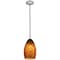 Access Lighting Champagne, LED Pendant, Brushed Steel Finish, Brown Stone Glass 28012-3R-BS/BRST - alternate 1