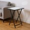 Homeroots 20" Silver and Black Mirrored Glass Faux Crystal And Metal Folding Tray Table 641951 - alternate 2