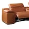 Homeroots Camel Italian Leather Power Reclining U Shaped Eight Piece Corner Sectional With Console 366355 - alternate 2