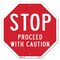 Signmission Stop Proceed with Caution, 10 Inch X 10 Inch, Aluminum Metal Signs OC-A-10-15 - alternate 1