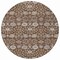 Homeroots 8' Chocolate Beige And Gray Round Floral Washable Indoor Outdoor Area Rug 605421 - alternate 5