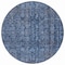 Homeroots 8' Blue And Black Round Damask Washable Indoor Outdoor Area Rug 605087 - alternate 3