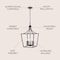 Jonathan Y Camden 16" 5-Light Iron Classic Midcentury Pendant Lantern, Oil Rubbed Bronze JYL7562A - alternate 7