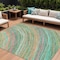 Homeroots 10' X 14' Teal Blue Pink And Peach Abstract Washable Indoor Outdoor Area Rug 631256 - alternate 1