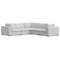 Homeroots 125" Gray Fabric Modular Sofa With Brown Legs 641869 - alternate 1