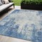 Homeroots 5' X 8' Denim Blue And Ivory Abstract Washable Indoor Outdoor Area Rug 612317 - alternate 1