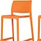 Homeroots Set of Four 26" Orange Heavy Duty Plastic Low Back Outdoor Counter Height Bar Chairs 565371 - alternate 6