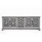 Homeroots 106" Gray Distressed Solid Wood Carved Floral Three Drawer Sideboard with Four Doors 642292 - alternate 3