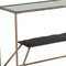 Homeroots 48" Clear and Brass Glass Iron and Stone Frame Console Table With Shelf 668880 - alternate 5