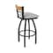Holland Bar Stool Co Revelle 30in Swivel Bar Stool with Black Wrinkle Finish, Medium Back and Graph Alpine Seat 881 - alternate 5