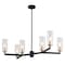 Vaxcel Claremont 6 Light Matte Black Contemporary Chandelier Clear Glass H0300 - alternate 1