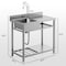Wrightmaster 39.4 in. Stainless Steel 1-Compartment Commercial Kitchen Sink with Faucet and Dual Storage Shelves ZR-217248 - alternate 4