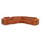 Homeroots Camel Italian Leather Modular L Shaped Six Piece Corner Sectional With Console 534859 - alternate 1