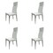 Homeroots Set of Four White and Silver Upholstered Faux Leather Dining Side Chairs, 4PK 553995 - alternate 2