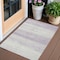 Homeroots 3' X 5' Lavender And Ivory Striped Washable Indoor Outdoor Area Rug 589692 - alternate 1